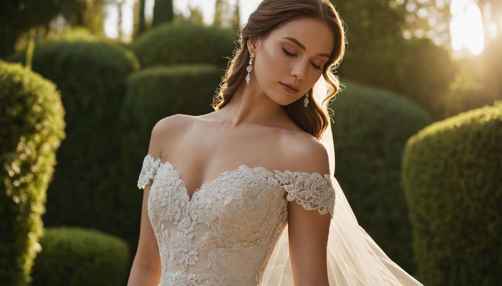 2024 Omzu Düşük Gelinlik Modası: Romantik ve Akıcı Siluetler