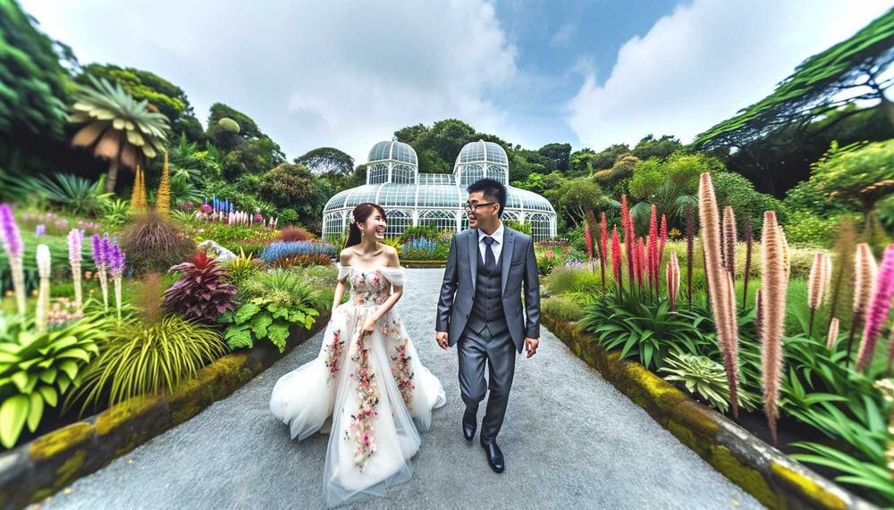 Botanik Bahçelerinde Doğal ve Zarif Düğün Fotoğrafları