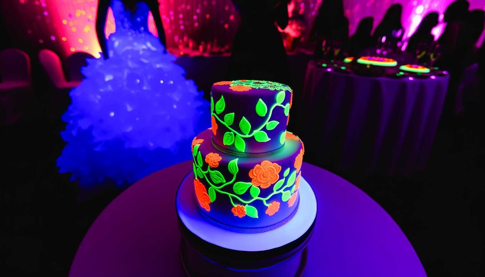 Floresan Renklerle Geceye Damga Vuran Düğün Pastaları