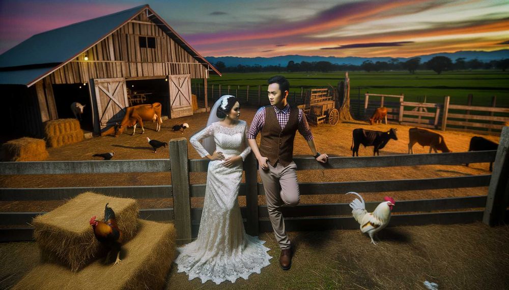 Rustik Evlilik Yemini İçin Ahır ve Çiftlik Düğün Fotoğrafı Mekanları