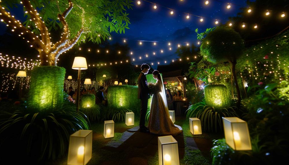 Gece Bahçesi: 2024 İçin Romantik Gece Düğün Temaları