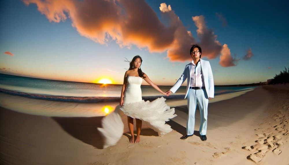 Sahil Kenarında Muhteşem Gün Batımı Düğün Fotoğrafı Mekanları