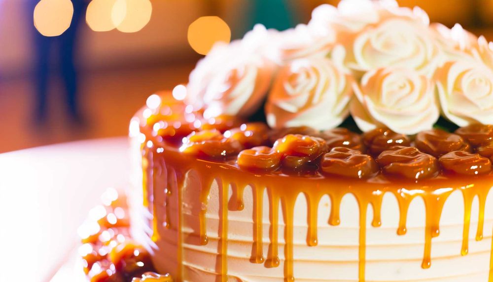 Karamel Aşkıyla Süslenmiş Düğün Pastası Tasarımları