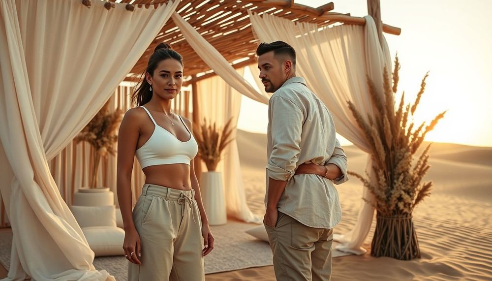 Zamanın Ötesinde Birliktelik: Kum Tepecikleri Arasında Esen Rüzgarla Bütünleşen Düğün Teması