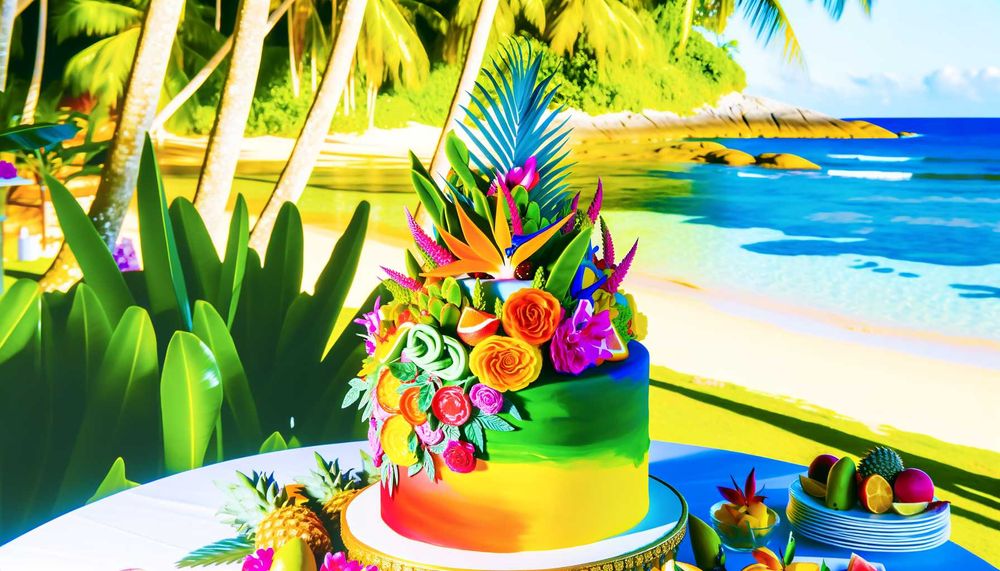 Tropikal Düğünler İçin Egzotik Pasta Tasarımları