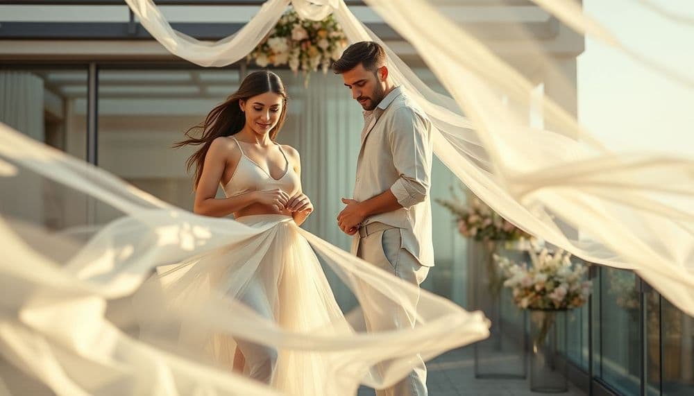 Rüzgarın Hafızasında Saklı Bir Aşk: Uçan Tüller ve Sessiz Yeminlerle Tasarlanan Modern Elf Düğünü