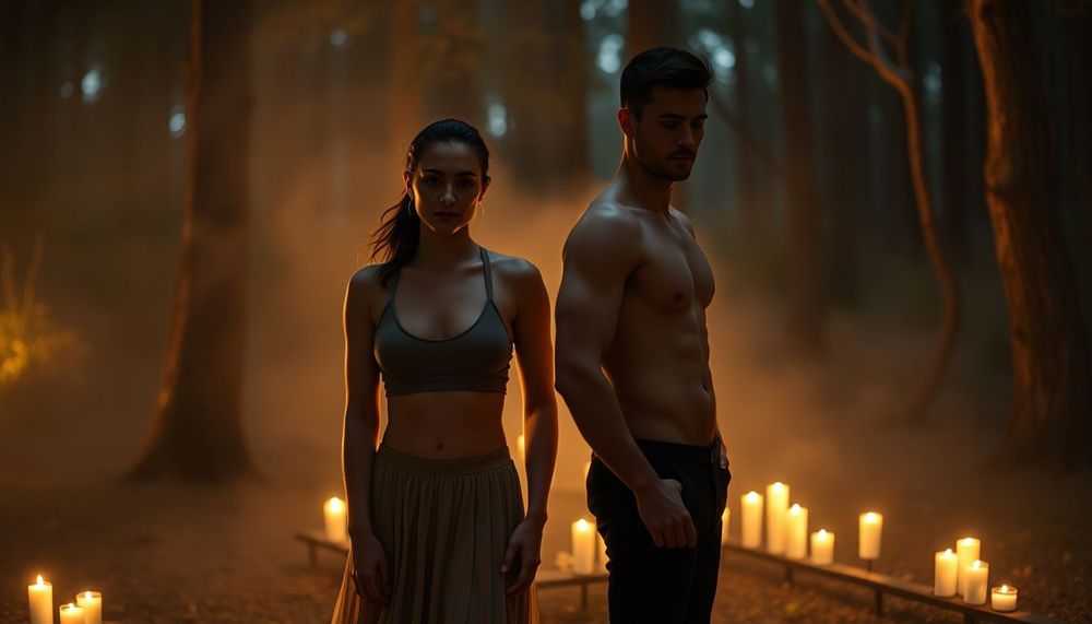 Karanlıkta Işıyan Anılar: Mum Işığında Gece Ormanı Konseptli Düğün Kareleri