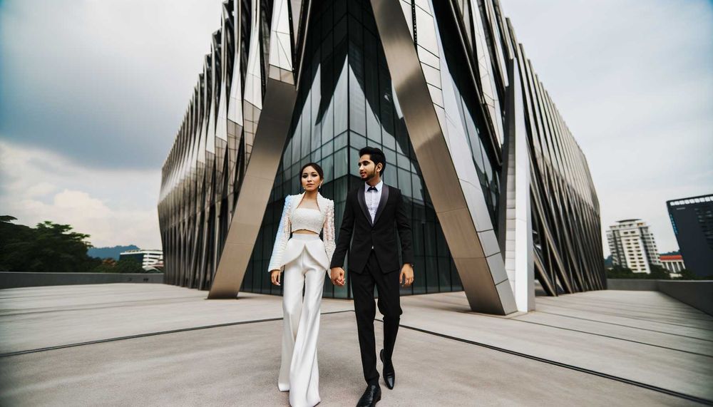 Modern Mimariyle Çerçevelenmiş Düğün Fotoğrafı Mekanları