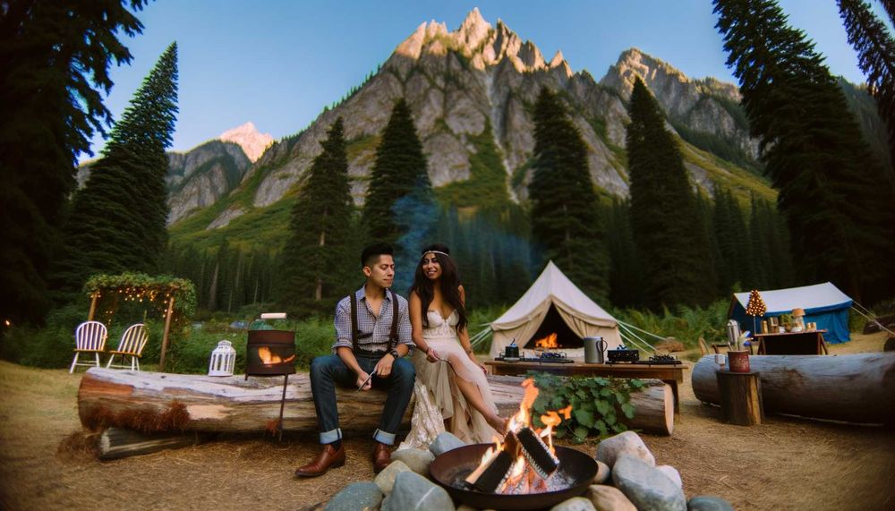 Doğanın İçinde Kamp Temalı Düğün Fotoğrafı Mekanları