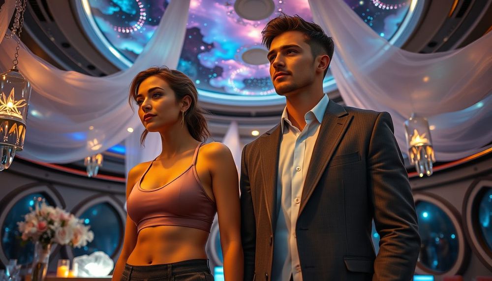 Zaman Yolcusu Aşıklar: Kozmik Geçitte Buluşan Elf Çiftiyle Galaktik Düğün Düşü