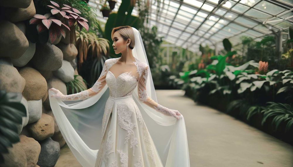 2024 Transparan Kollu Gelinlik Modası: Şeffaf Zarafet