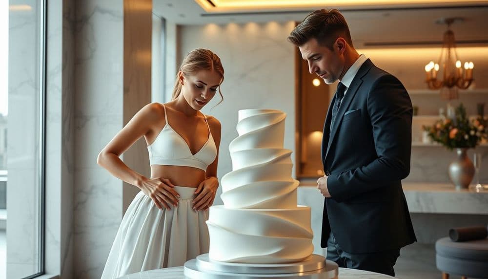 Düğün Pastasında Heykel Etkisi: Tek Parça Minimal Formlarla Modern Zarafet