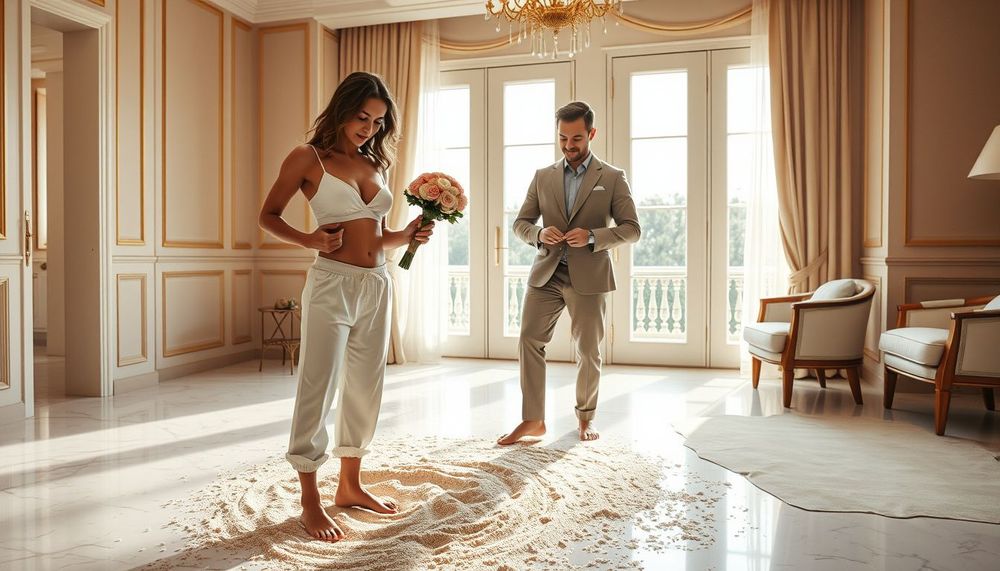 Ayakkabılarınızı Çıkarın: Kum Zemin Üzerinde Çıplak Ayak Düğün Kareleri