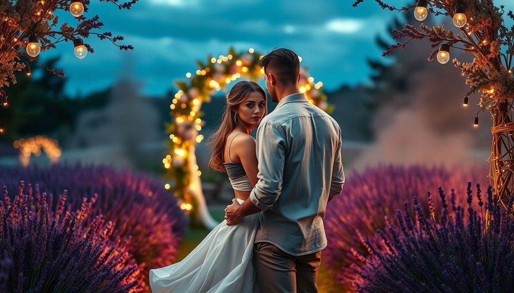 Sisli Lavanta Bahçesinde Ateş Böcekleriyle Aydınlanan Birlik Seremonisi