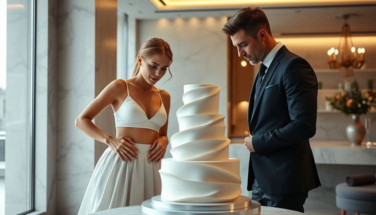 Düğün Pastasında Heykel Etkisi: Tek Parça Minimal Formlarla Modern Zarafet