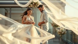 Rüzgarın Hafızasında Saklı Bir Aşk: Uçan Tüller ve Sessiz Yeminlerle Tasarlanan Modern Elf Düğünü